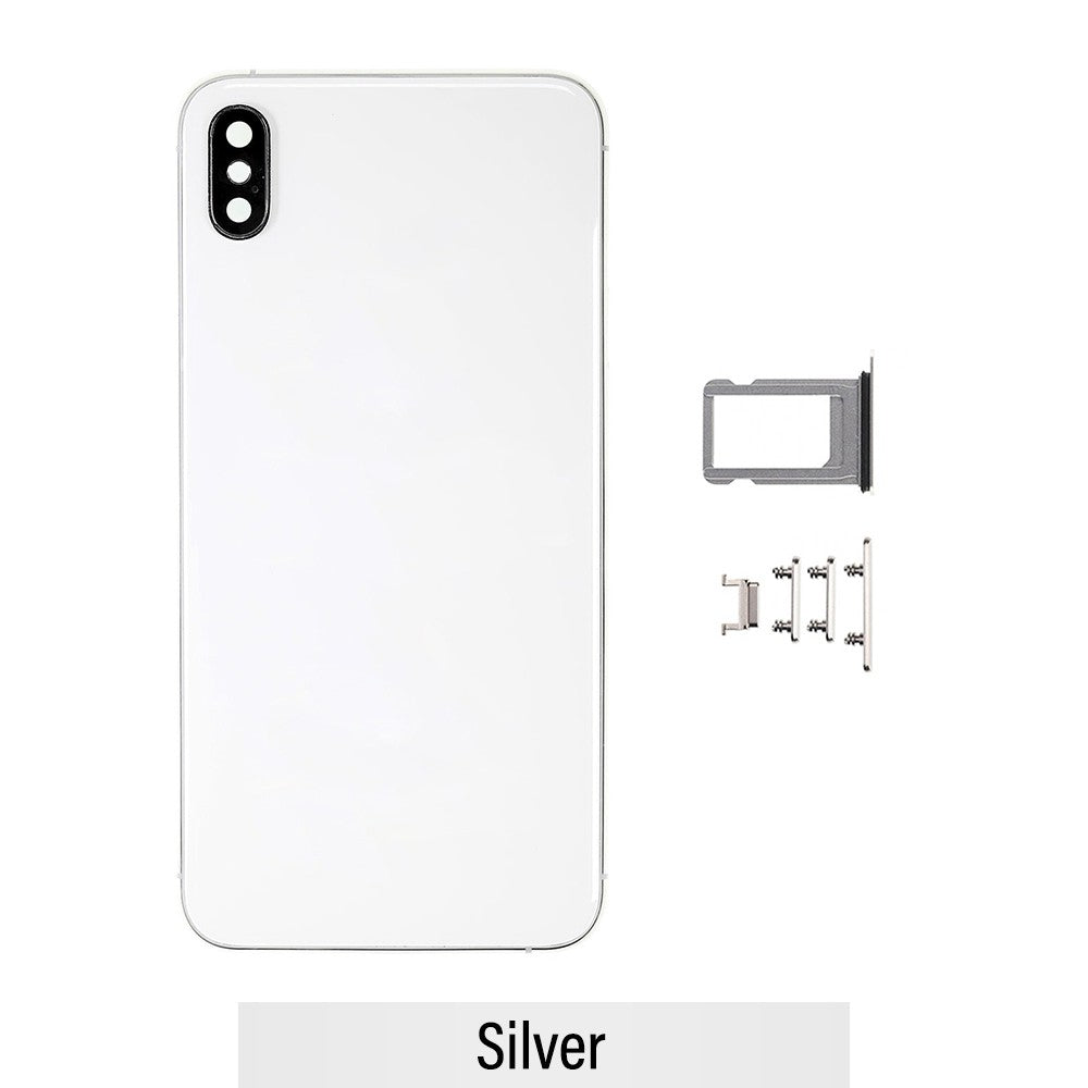 Rear Housing for iPhone XS Max (NO LOGO)-Silver Rear Housing for iPhone XS Max (NO LOGO)-Silver